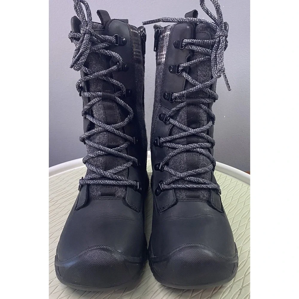 Keen DRY Women's Black&Gray Plaid Waterproof Hiking Winter Insulated Boots 6.5
